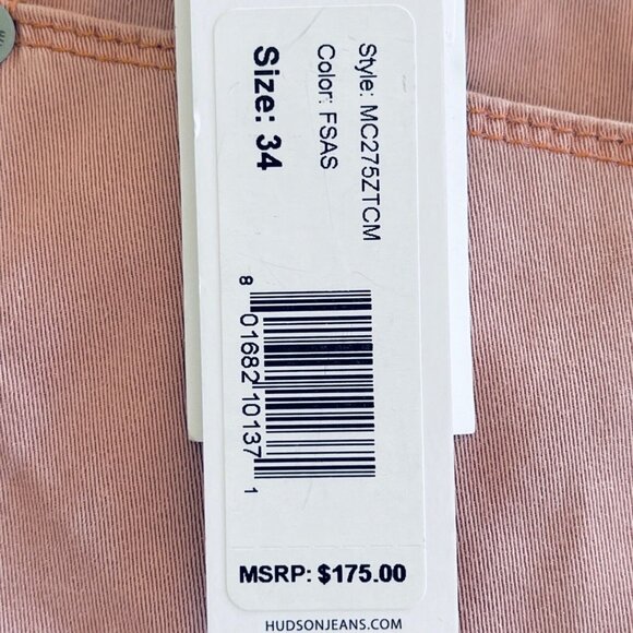 $175.00 Hudson Men's Blake Slim Straight Leg Stretch Light Brown Pants Sz 34 NWT - Picture 7 of 9